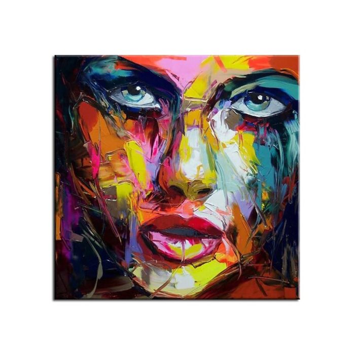 Woman Figure Face Original Oil Painting Art Decor Dining Room - Image 2