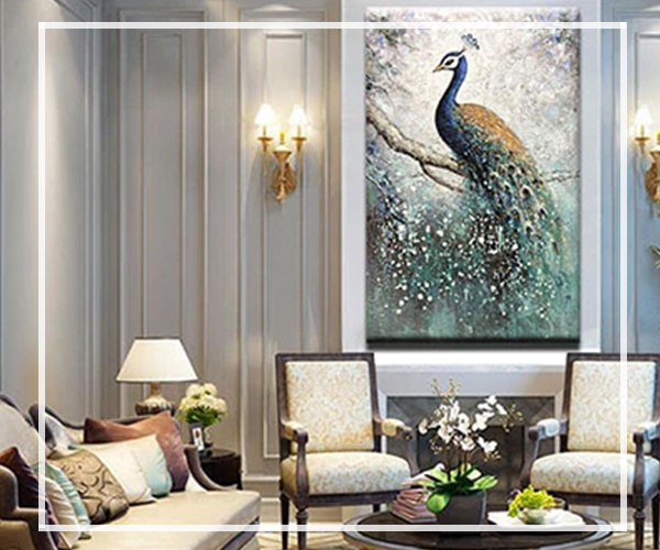 Chinese Peacock Canvas Oil Painting for Wall Decor - China Home Decoration  and Canvas Oil Painting price