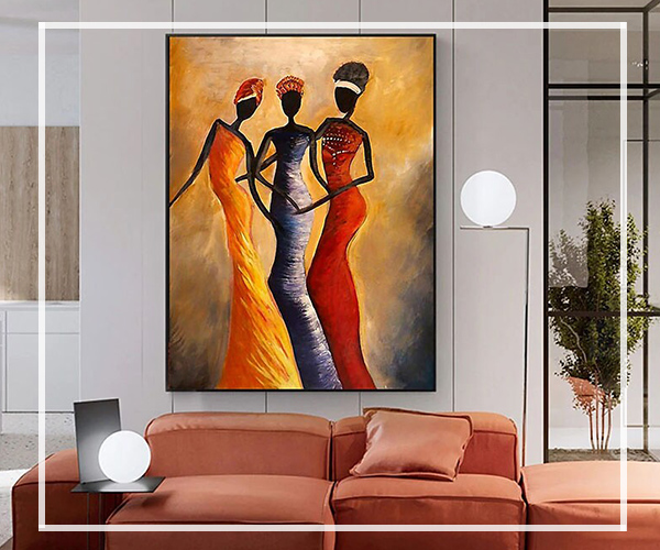 Traditional Women Shopping Original Hand Painting Canvas Wall Art Hanging  Decor