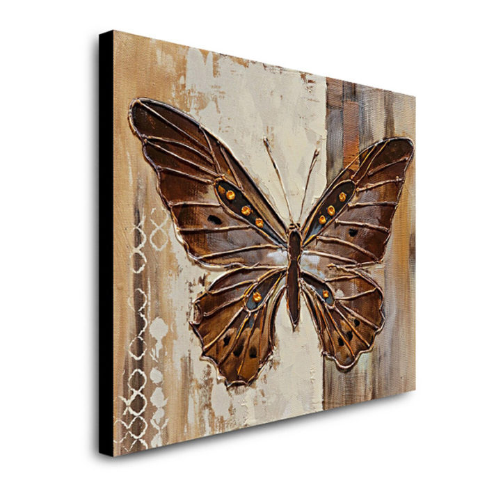 100% Hand Painted Butterfly Painting Canvas Home Wall Decorative - Image 3