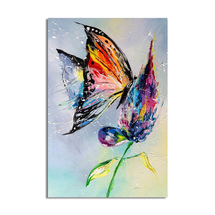 Large Acrylic Canvas Butterfly Painting Decor Wall for Living Room - Image 2