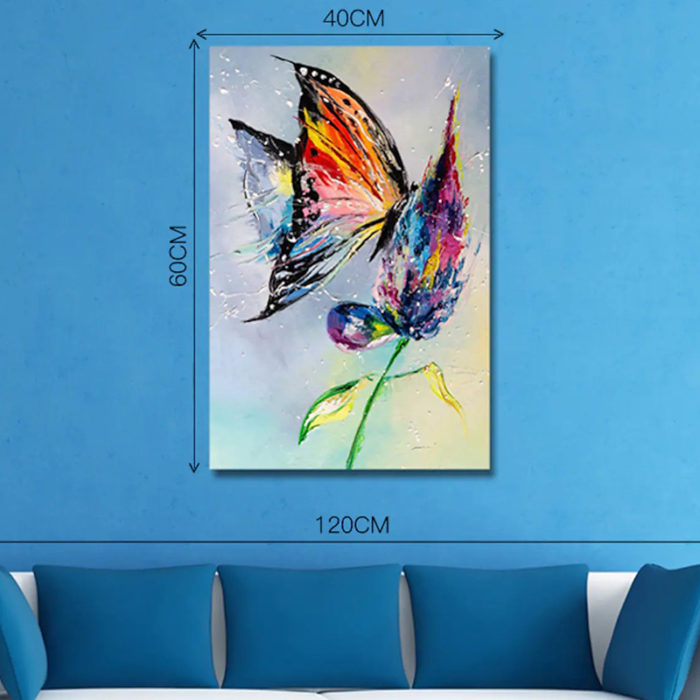 Large Acrylic Canvas Butterfly Painting Decor Wall for Living Room - Image 3
