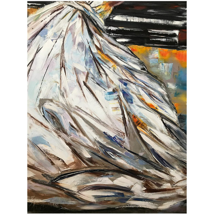 Modern Abstract Lady Piano Oil Painting For Music Classroom Decor - Image 3