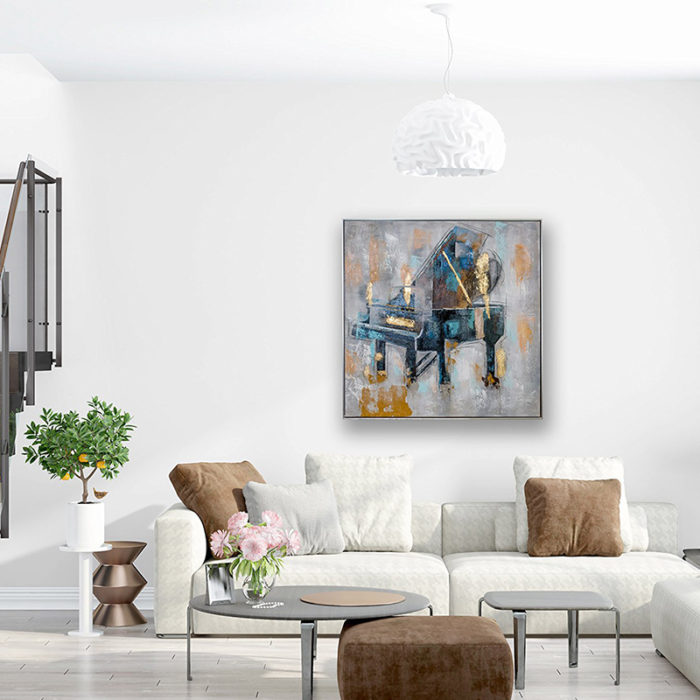 Piano Painting On Canvas Music Original Art Decor Living Room - Image 5