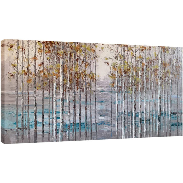 Aspen Canvas Wall Art 32*64 Inch Birch Tree Artwork For Bedroom - Image 2