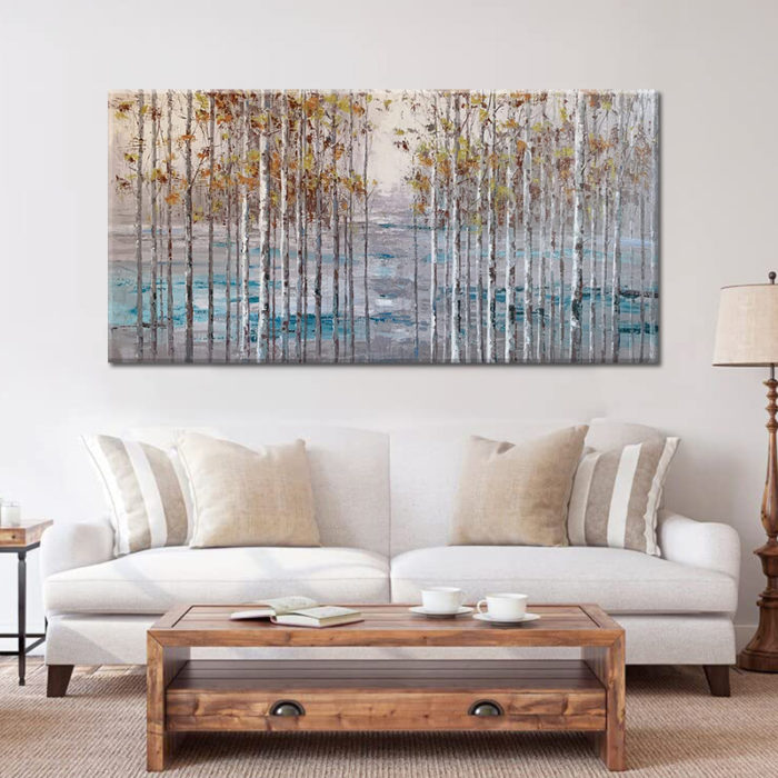 Aspen Canvas Wall Art 32*64 Inch Birch Tree Artwork For Bedroom