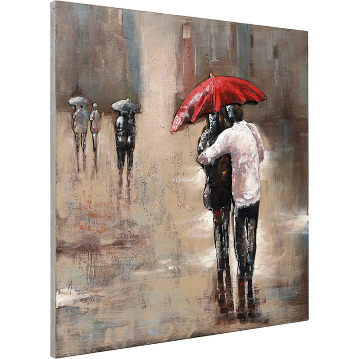 Couples Canvas Painting Red Umbrella Art For Home Wall Decor - Image 4