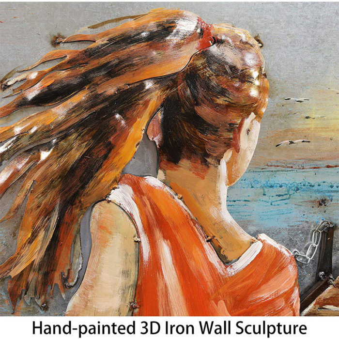 Girlfriend In Camera Couple Canvas Painting Sunset Pier Decor Home - Image 3