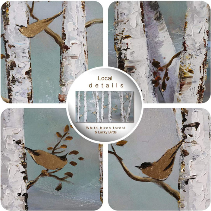 Oil Paintings Of Aspen Trees Home Decor Birch Forest Wall Art - Image 3