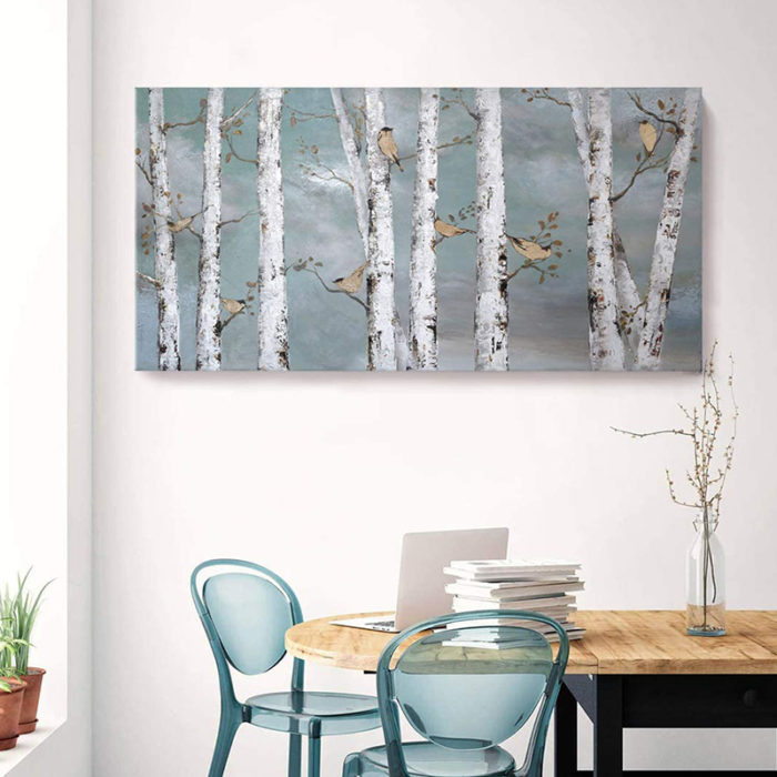 Oil Paintings Of Aspen Trees Home Decor Birch Forest Wall Art - Image 6