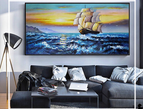 What are some beautiful ship painting that I can do on my wall?
