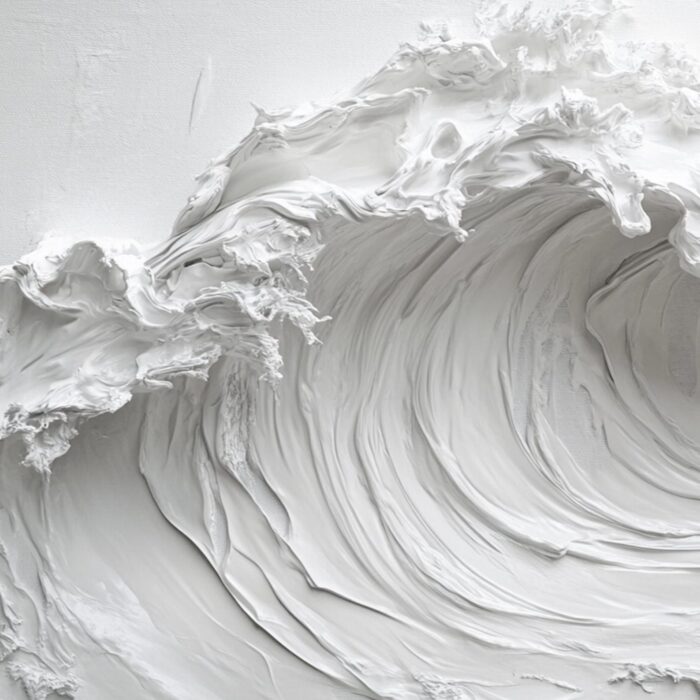 Texture White Wave Painting Surf Wave Canvas Painting Abstract Ocean Canvas Art Original Minimalist White Art Painting Large Wave Canvas Wall Decor - Image 2