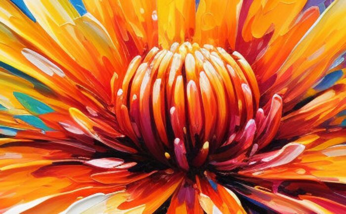 Hand Painted Blooming Flower Oil Painting Colorful Flower Painting on Canvas Large Flower Wall Art for Living Room Bedroom - Image 2